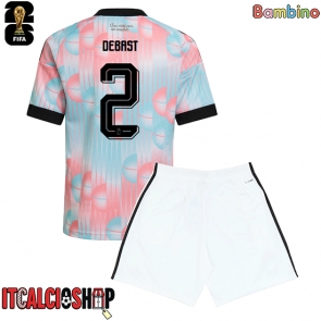 Belgio Zeno Debast #2 Seconda Maglia Bambino Mondiali 2026 Manica Corta (+ Pantaloni corti)